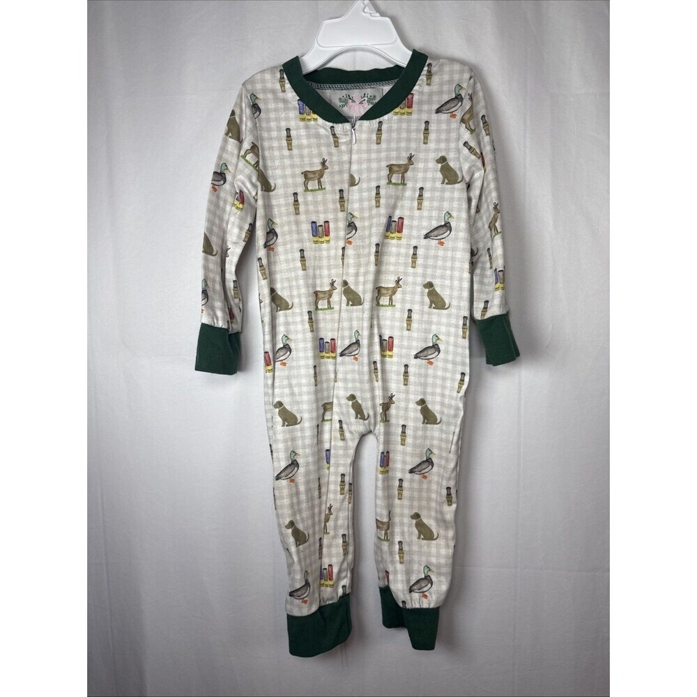 Southern Sass Smocks Hunting Print Sleeper 9-12 M Preowned